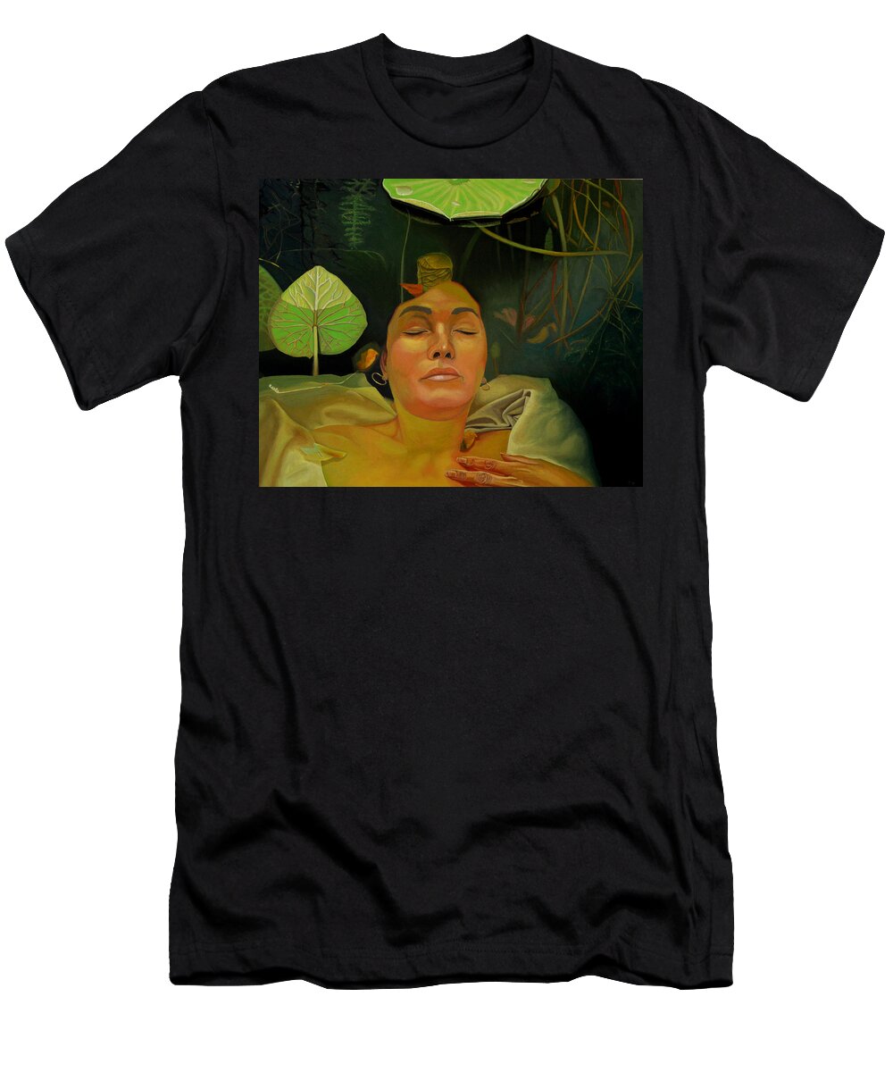 Figurative T-Shirt featuring the painting 10 30 A.m. by Thu Nguyen