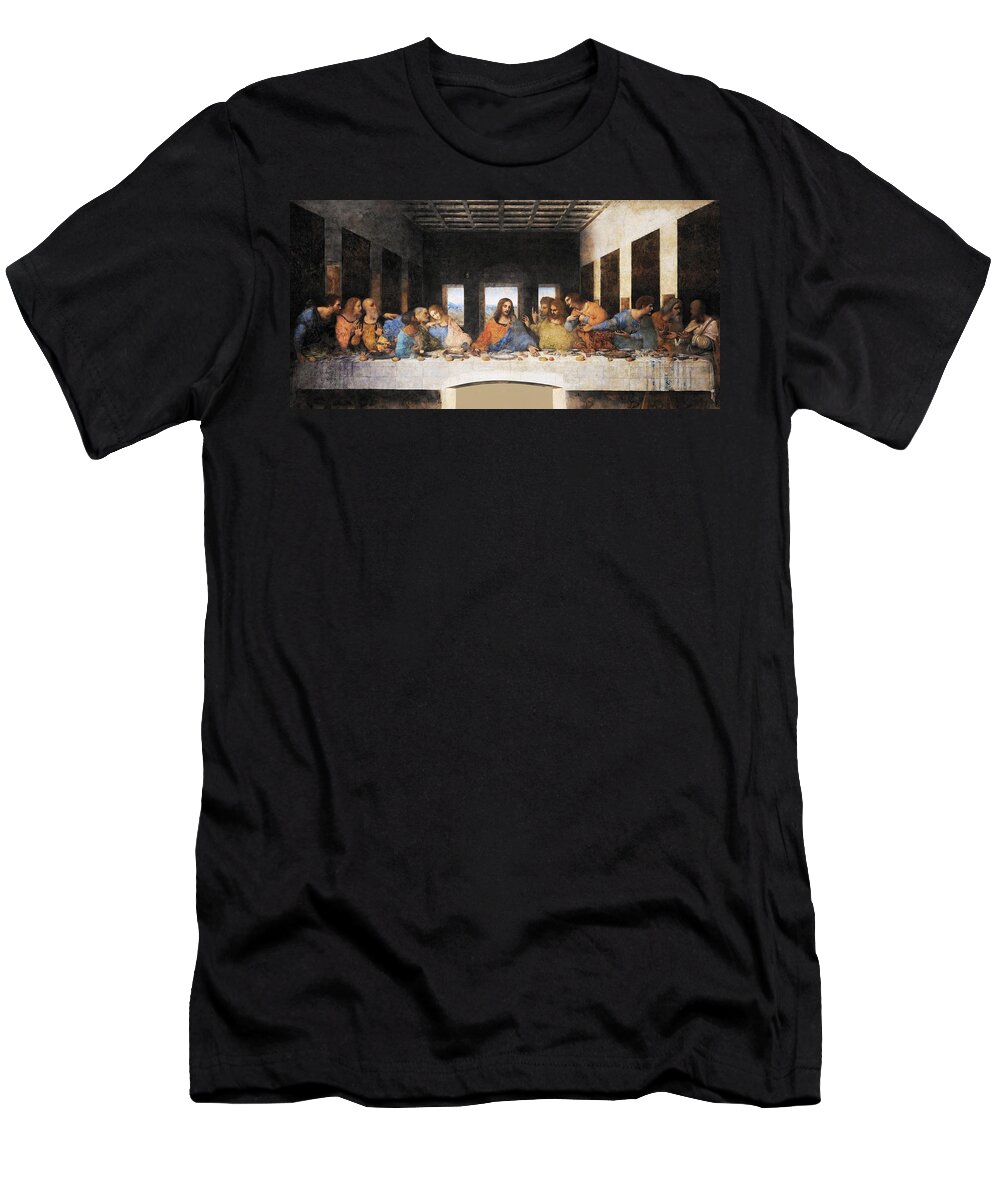 Leonardo Da Vinci T-Shirt featuring the painting The Last Supper #17 by Leonardo da Vinci