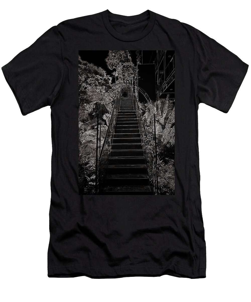 Asia T-Shirt featuring the photograph Staircase leading to a higher level in Siloso Hotel in Sentosa #11 by Ashish Agarwal