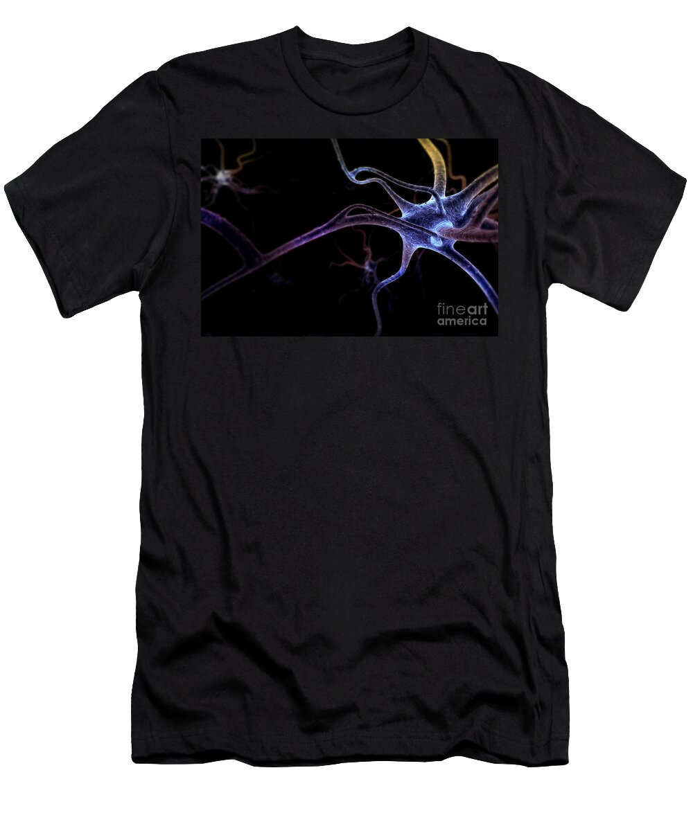 Information Pathway T-Shirt featuring the photograph Neurons #27 by Science Picture Co