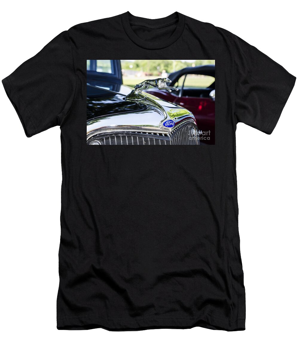 1933 Ford T-Shirt featuring the photograph 1933 Ford Hood Ornament by Paul Mashburn