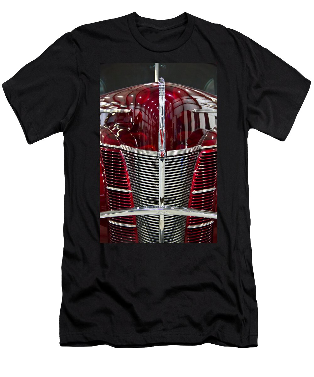 Old T-Shirt featuring the photograph 1940 Ford V8 grill by Eti Reid