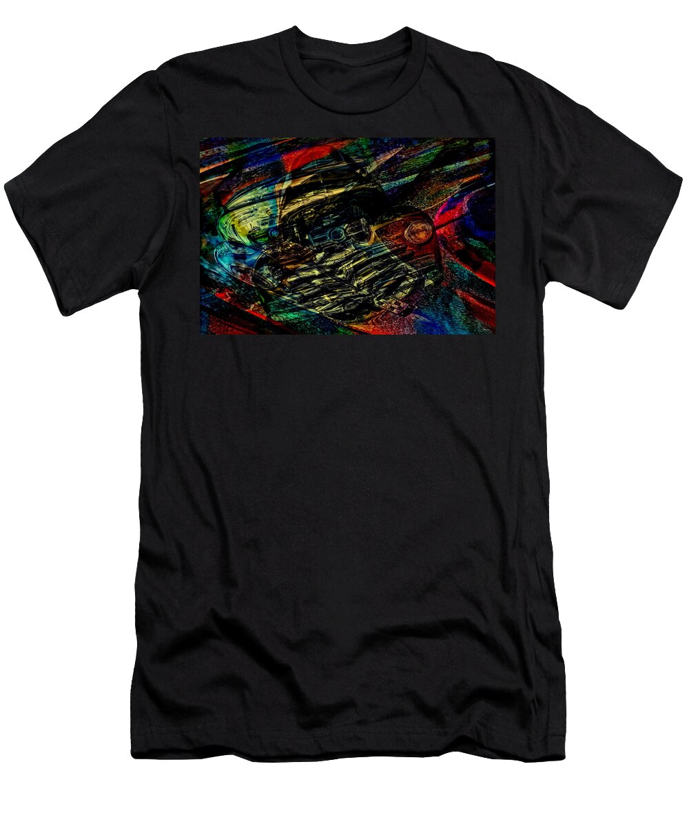 1948 T-Shirt featuring the mixed media 1948 Chevy Abstract Art by Lesa Fine