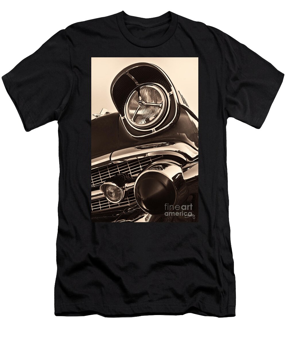 1957 Chevy T-Shirt featuring the photograph 1957 Chevy Details by Imagery by Charly