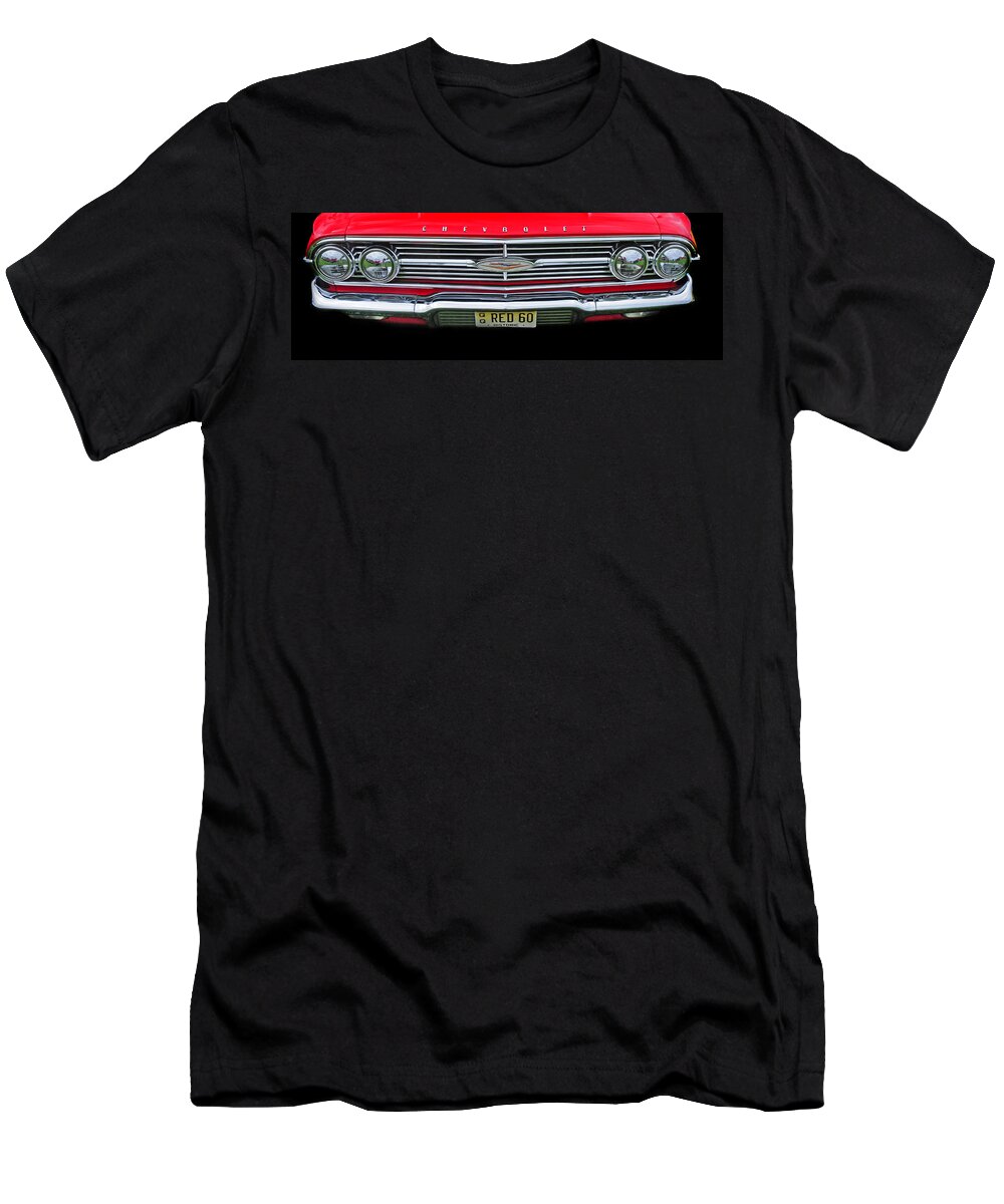 1960 Chevrolet T-Shirt featuring the photograph 1960 Red Chevy by Dave Mills