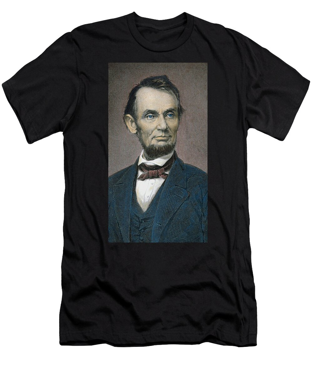 Statesman T-Shirt featuring the painting Abraham Lincoln by American School