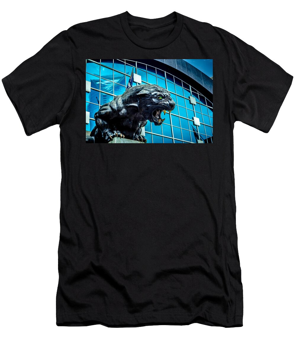 Action T-Shirt featuring the photograph Black Panther Statue #2 by Alex Grichenko