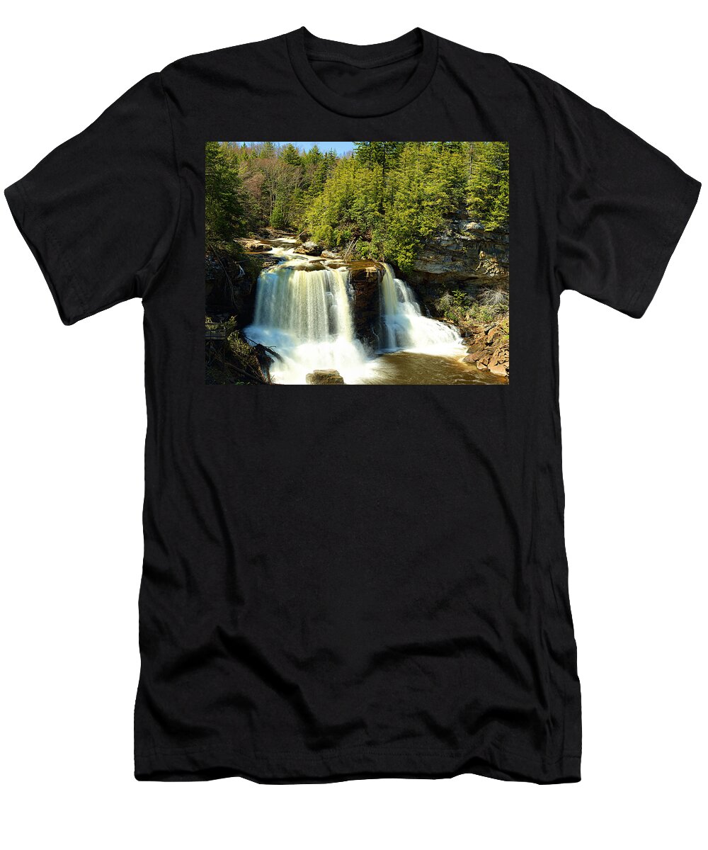 Black T-Shirt featuring the photograph Blackwater Falls #2 by Metro DC Photography