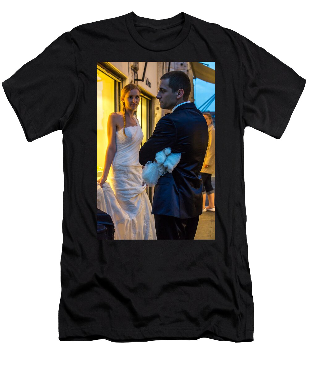Venice T-Shirt featuring the photograph Bride and Groom by Weir Here And There