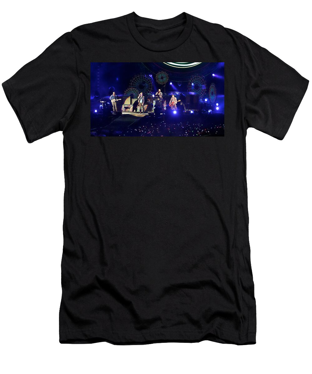 Coldplay T-Shirt featuring the photograph Coldplay - Sydney 2012 #3 by Chris Cousins