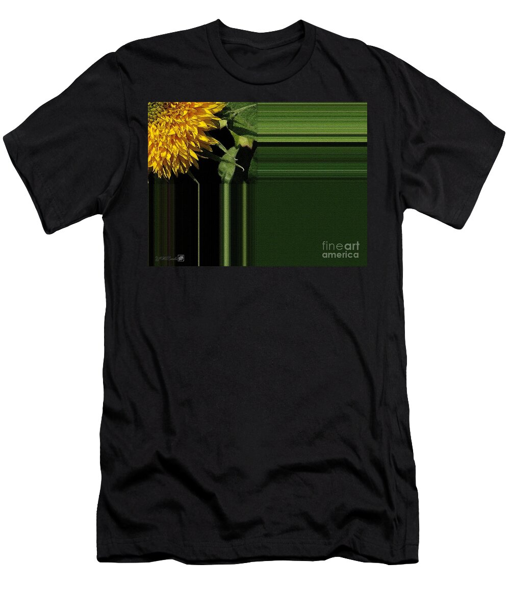 Dwarf T-Shirt featuring the painting Dwarf Sunflower named Teddy Bear #2 by J McCombie