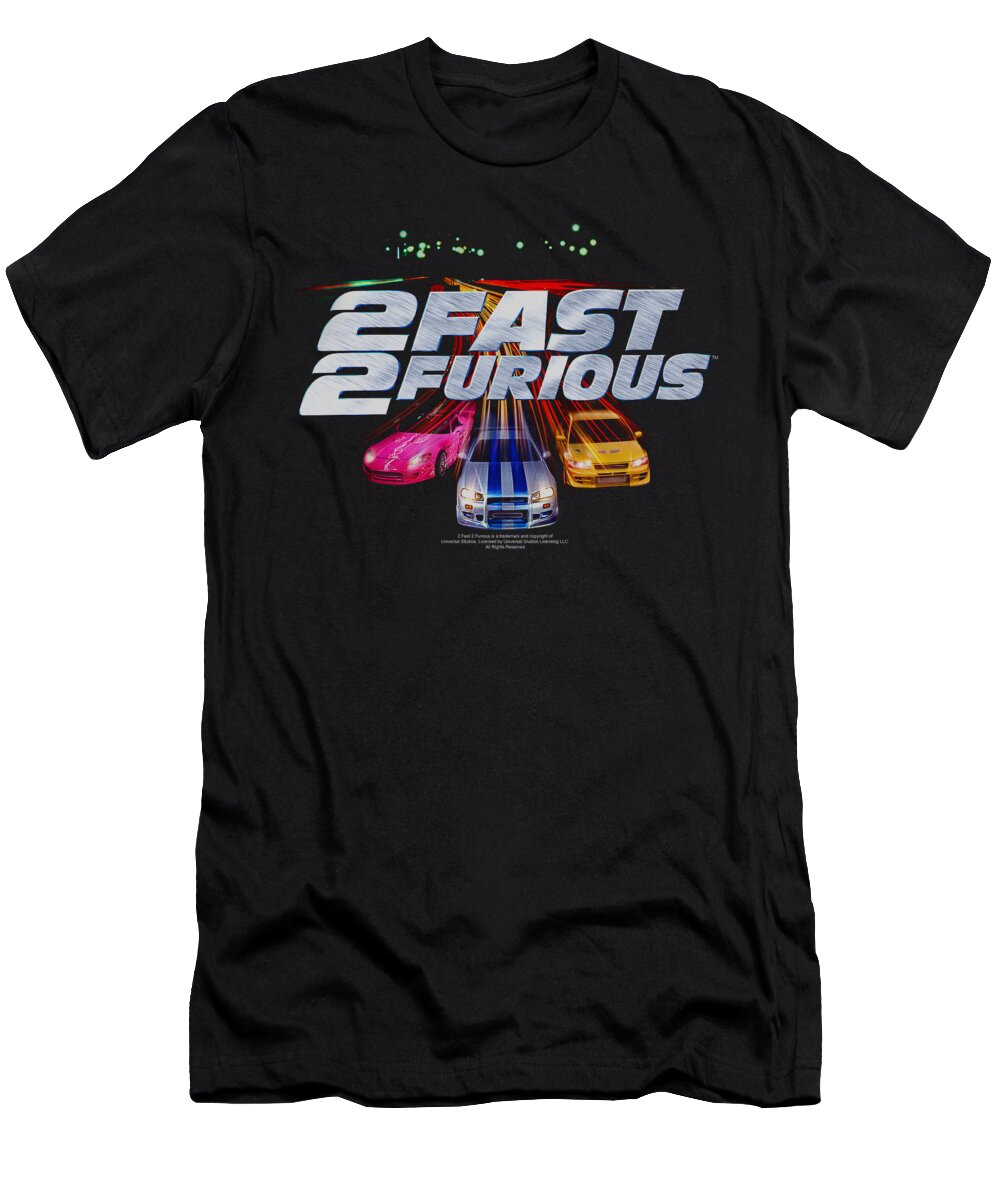 2 Fast 2 Furious T-Shirt featuring the digital art 2 Fast 2 Furious - Logo by Brand A