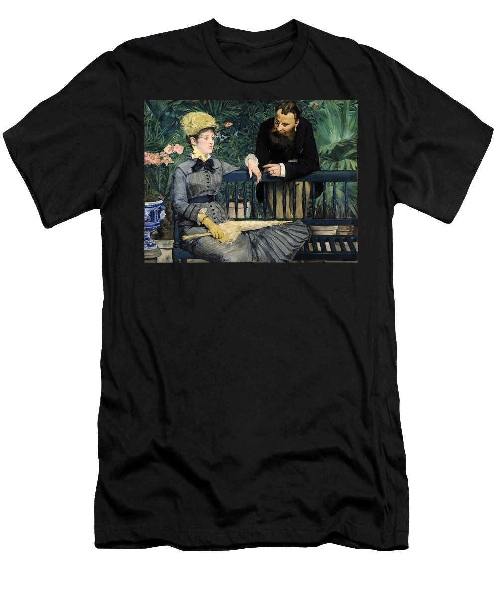 Edouard Manet T-Shirt featuring the painting In the Conservatory #9 by Edouard Manet