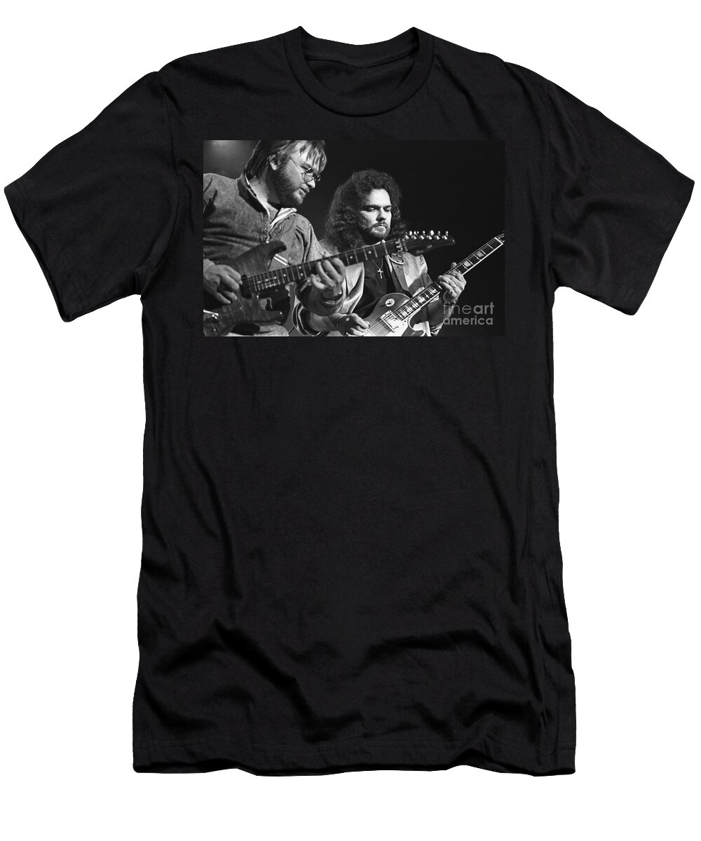 Lead Guitarist T-Shirt featuring the photograph Ed King and Gary Rossington - Lynyrd Skynyd by Concert Photos