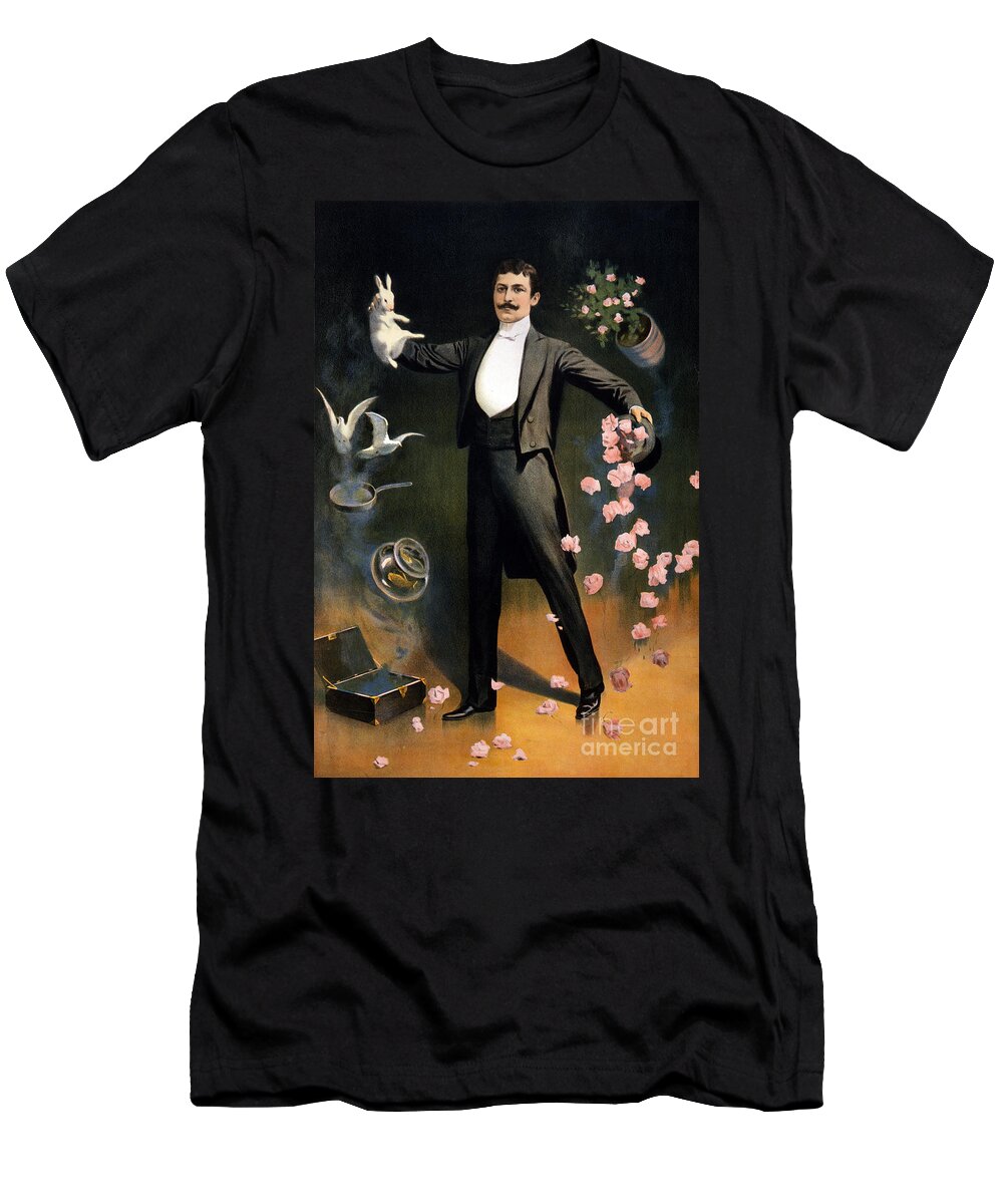 Entertainment T-Shirt featuring the photograph Magician 1899 #3 by Photo Researchers