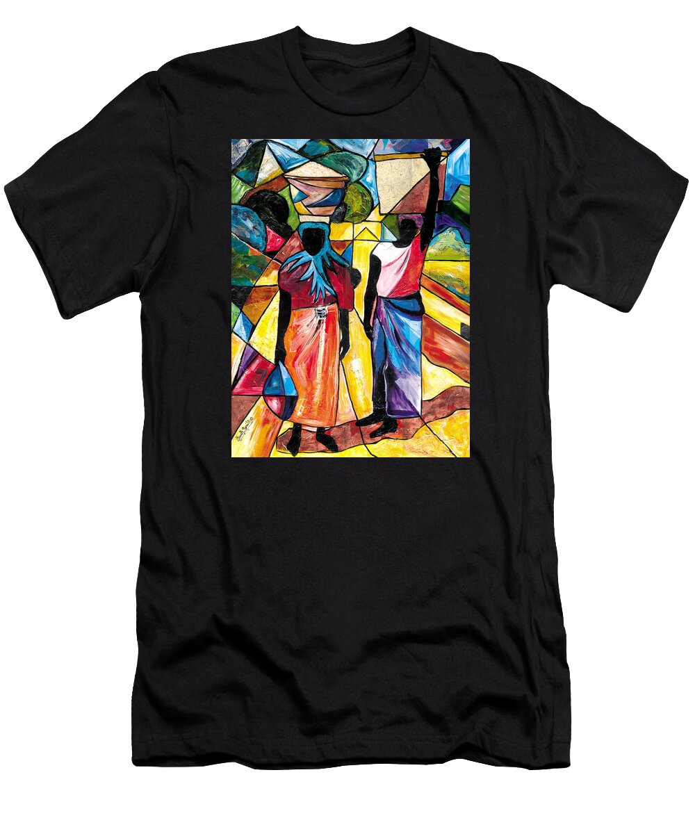 Everett Spruill T-Shirt featuring the painting Road to the Market by Everett Spruill