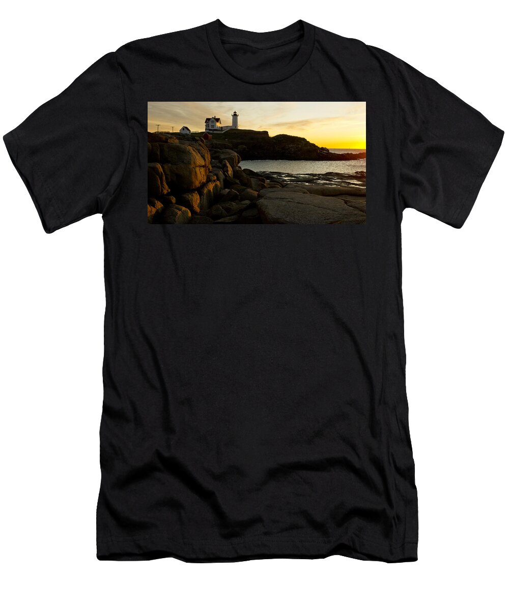 Lighthouse T-Shirt featuring the photograph The Nubble #1 by Steven Ralser