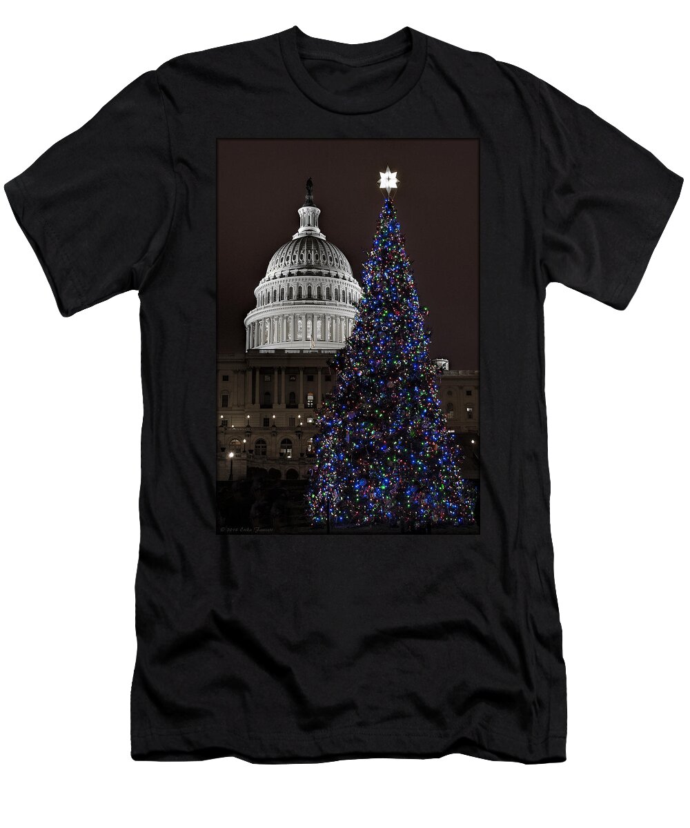 Us Capitol T-Shirt featuring the photograph 2007 Capitol Tree by Erika Fawcett