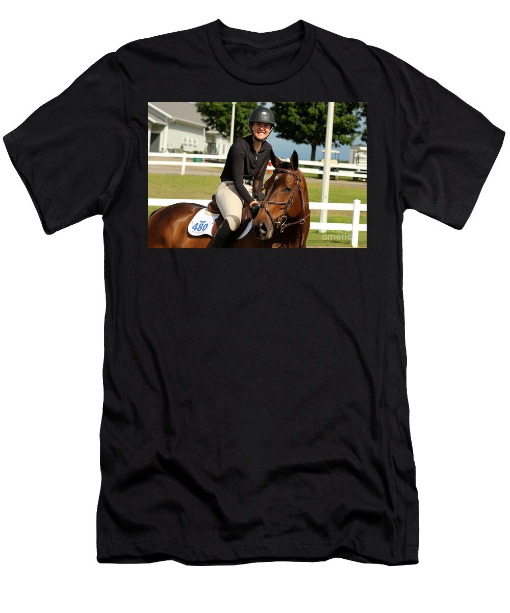 Equestrian T-Shirt featuring the photograph Jumper3 #3 by Janice Byer