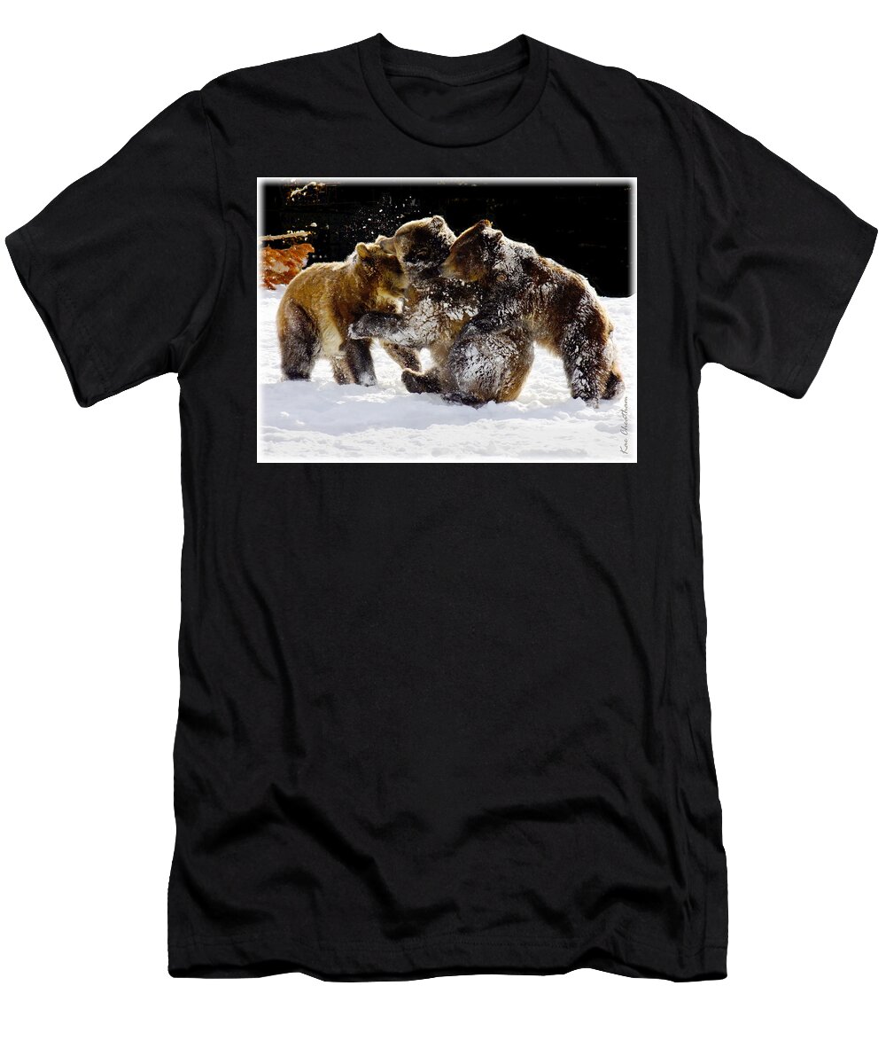 Grizzlies T-Shirt featuring the photograph 300 Pound Playmates by Kae Cheatham