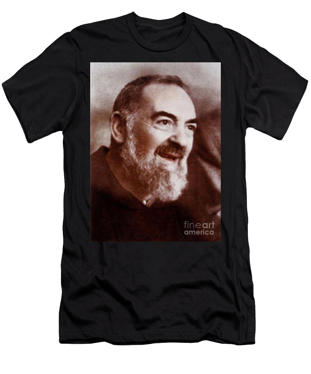 Prayer T-Shirt featuring the photograph Padre Pio #31 by Archangelus Gallery
