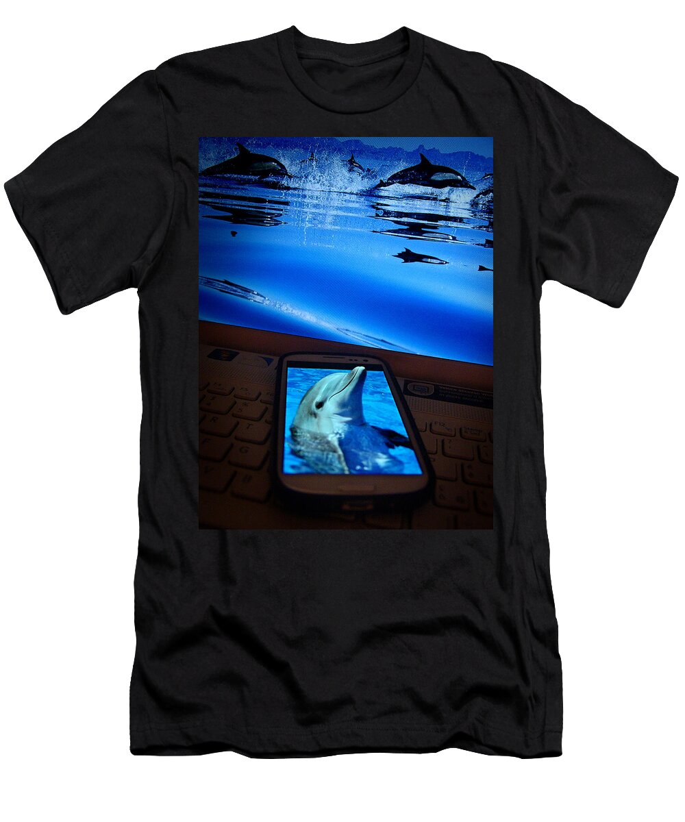 Phone T-Shirt featuring the photograph 3D phone... by Alessandro Della Pietra