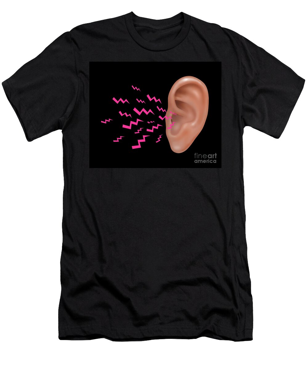 Illustration T-Shirt featuring the photograph Sound Entering Human Outer Ear by Gwen Shockey