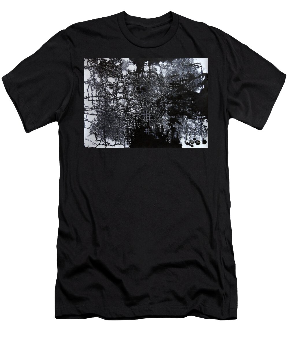 Art T-Shirt featuring the painting Night Vision by Tamal Sen Sharma
