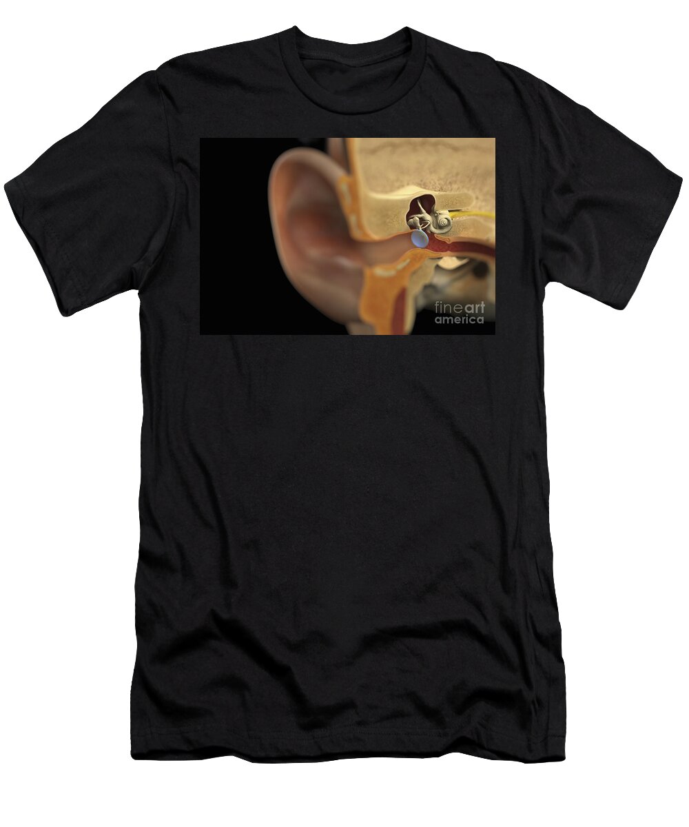 3d Visualisation T-Shirt featuring the photograph Ear Anatomy #5 by Science Picture Co