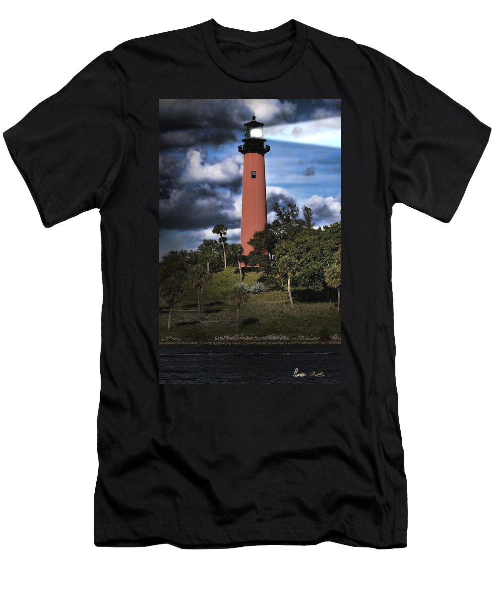 Lighthouse T-Shirt featuring the photograph Jupiter lighthouse-c by Rudy Umans