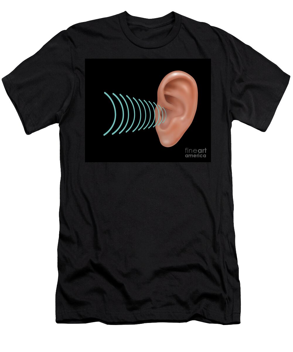 Illustration T-Shirt featuring the photograph Sound Entering Human Outer Ear #5 by Gwen Shockey