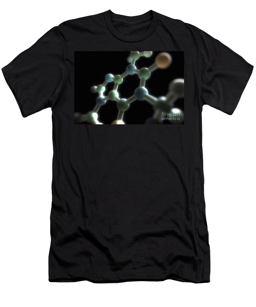 Stick And Ball T-Shirt featuring the photograph Caffeine Molecule #6 by Science Picture Co