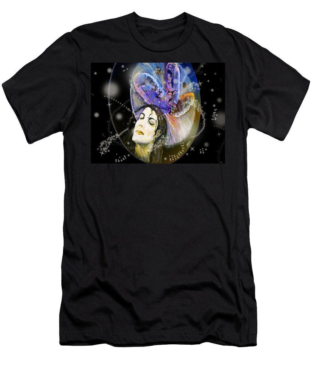 Augusta Stylianou T-Shirt featuring the painting Michael Jackson #7 by Augusta Stylianou