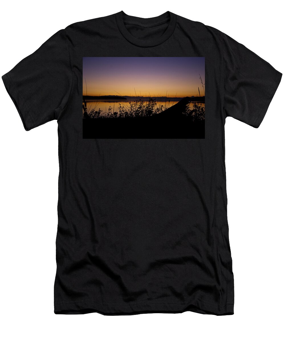 Sunrise T-Shirt featuring the photograph 6AM At Penn Cove by Ron Roberts