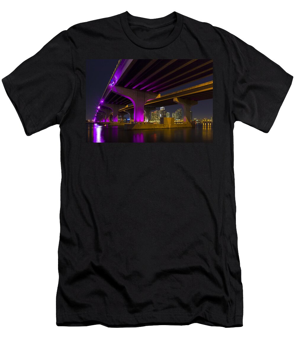 Architecture T-Shirt featuring the photograph Miami Downtown Skyline by Raul Rodriguez