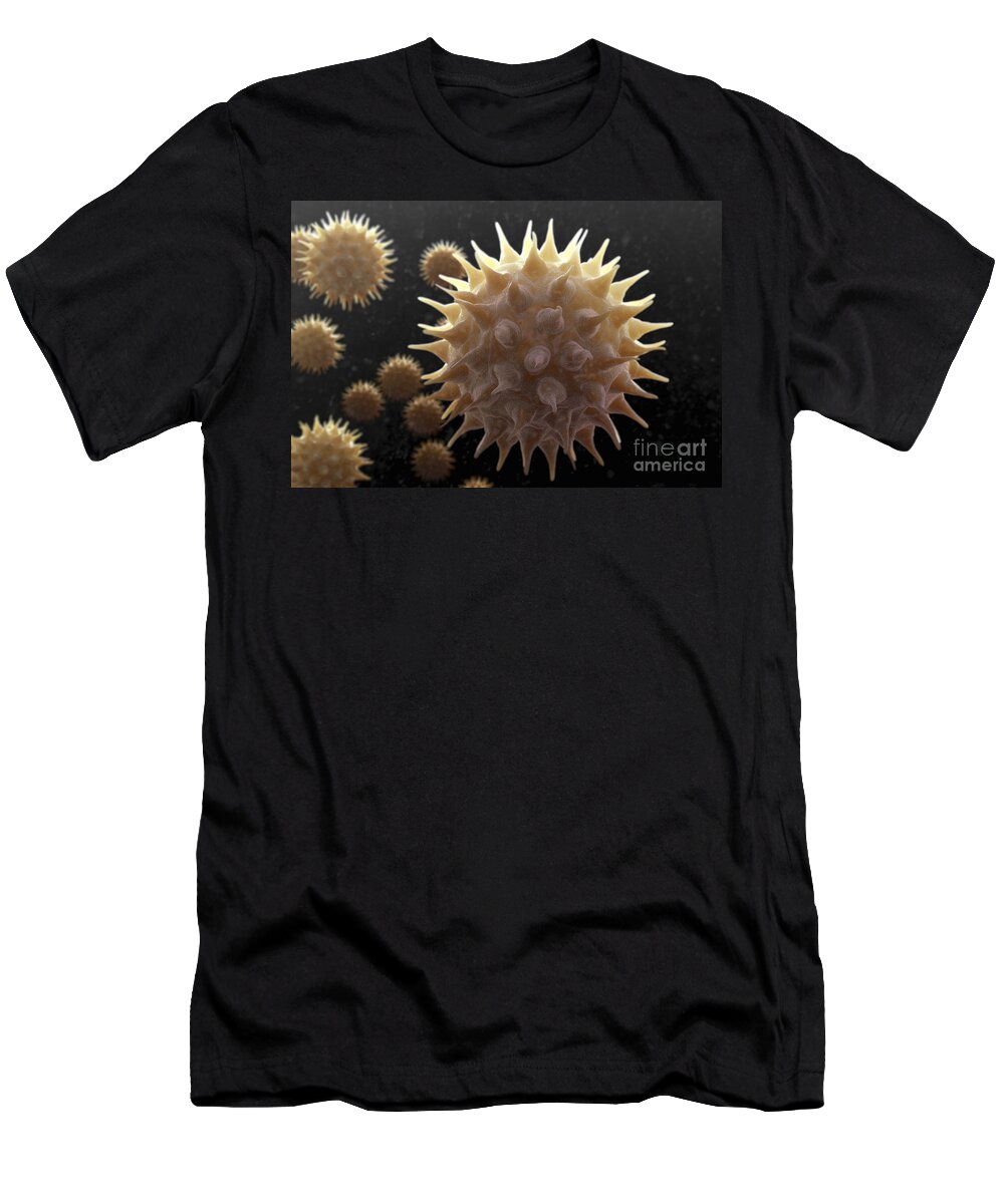 Allergies T-Shirt featuring the photograph Sunflower Pollen #7 by Science Picture Co