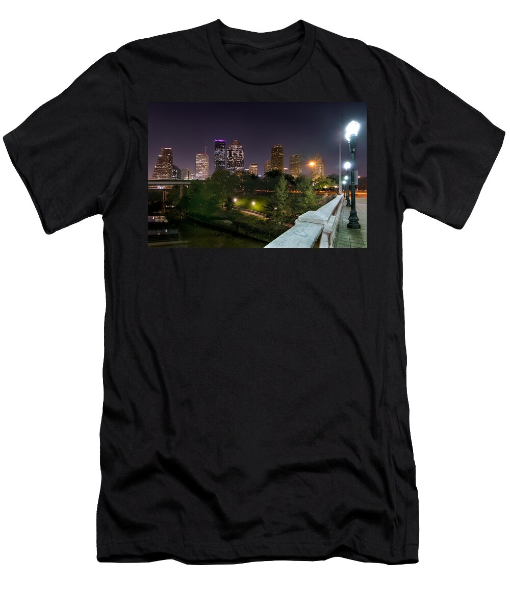 Downtown T-Shirt featuring the photograph A Bridge with a View by Tim Stanley