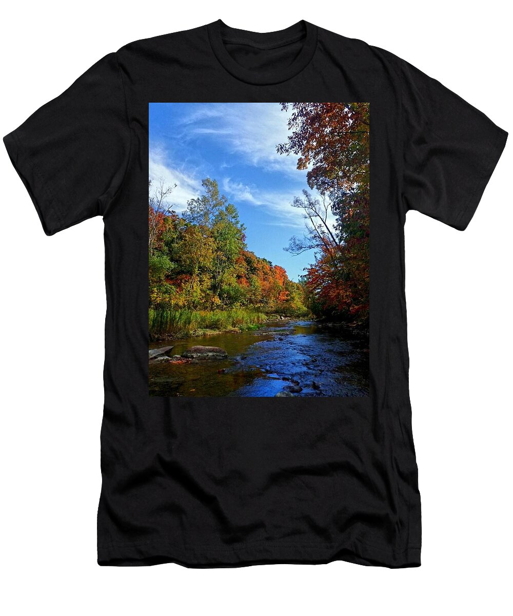 Lake T-Shirt featuring the photograph A Hidden Creek by Kelly Mills