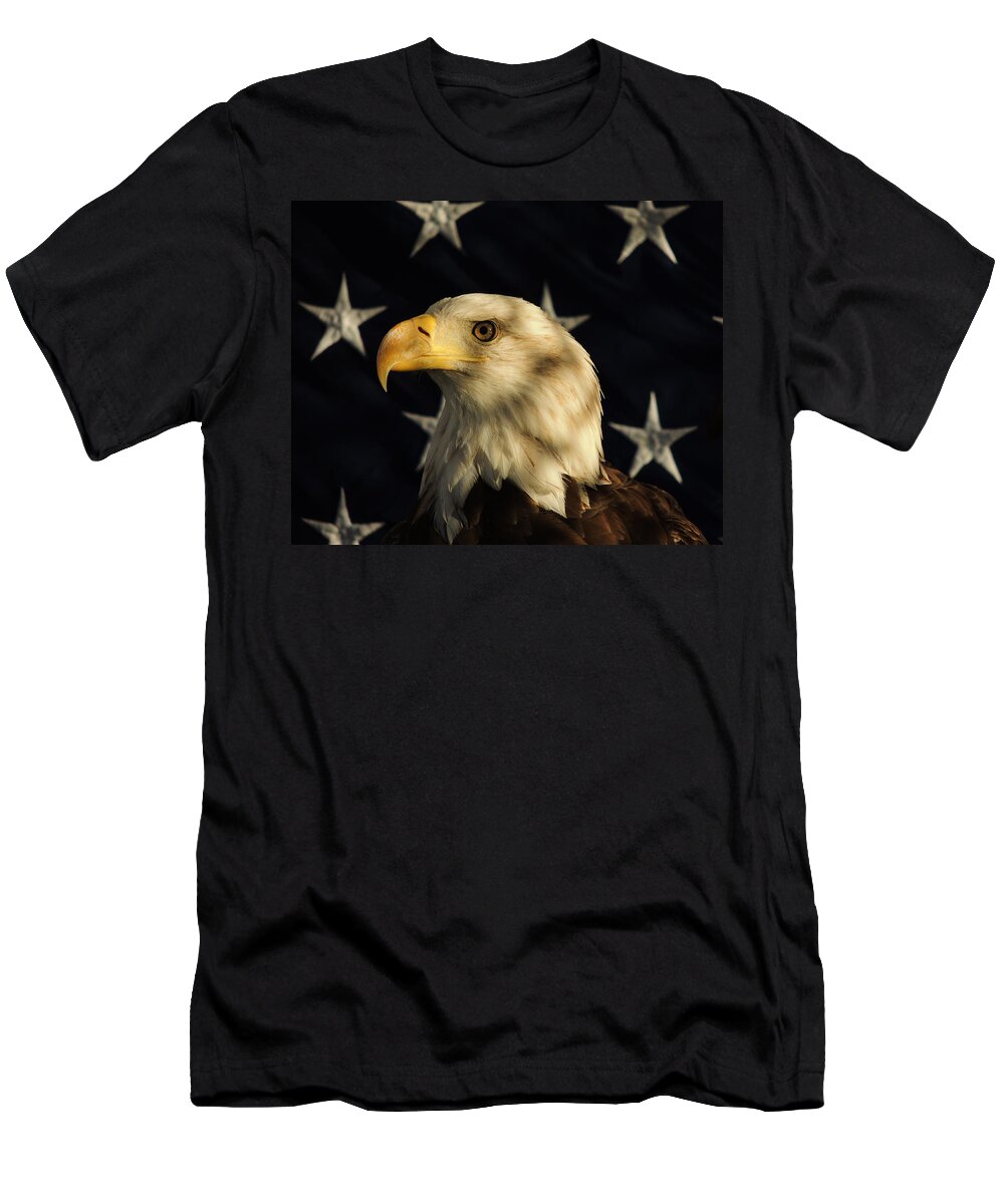 Eagle T-Shirt featuring the photograph A Patriot by Raymond Salani III