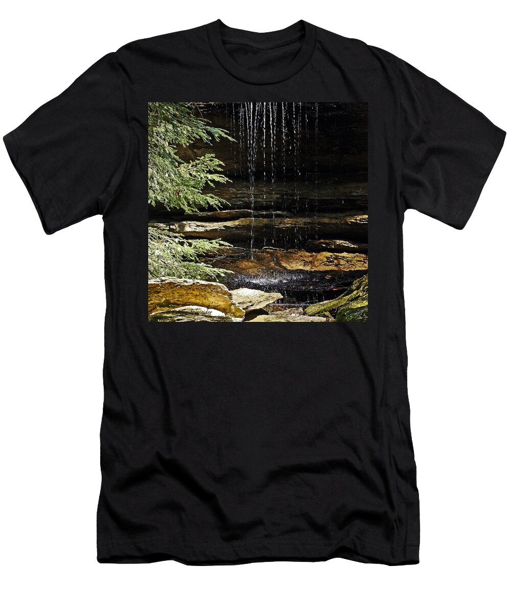 Waterfalls T-Shirt featuring the photograph A Place To Reflect by Lianne Schneider