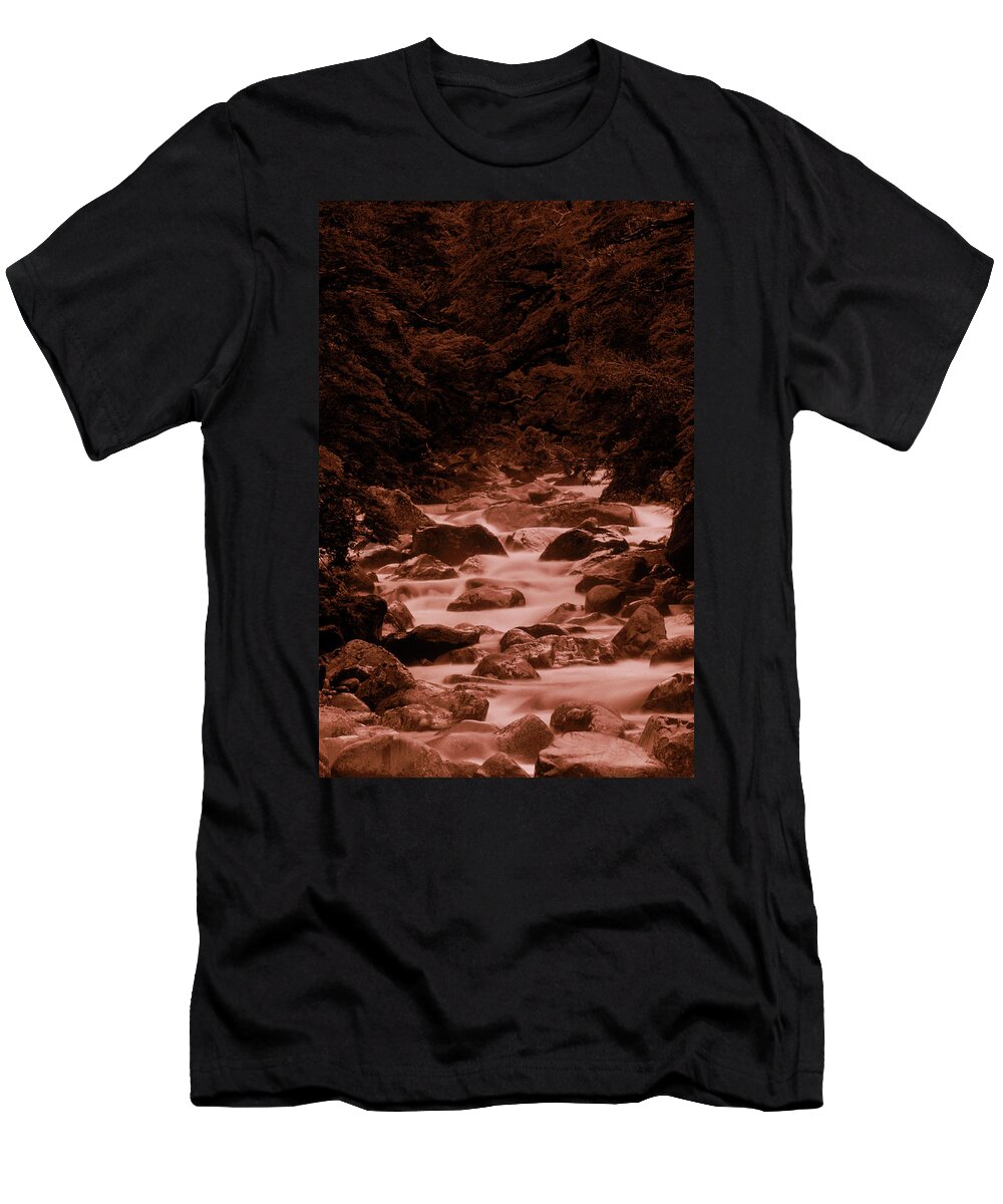 Brook T-Shirt featuring the photograph A River Running Alongside One by David McLain