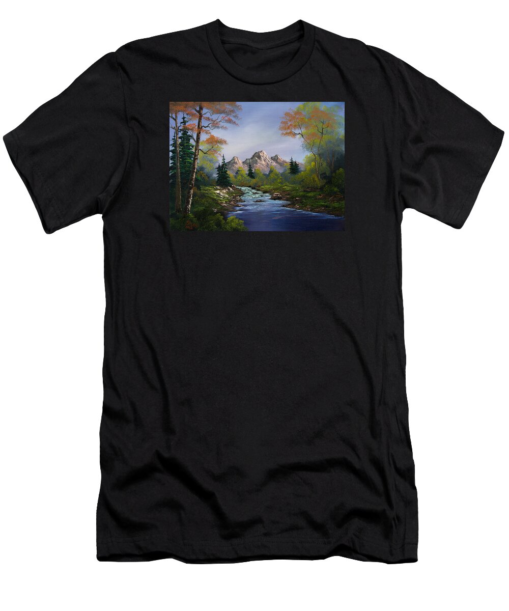 Landscape T-Shirt featuring the painting A Touch of Autumn by Chris Steele