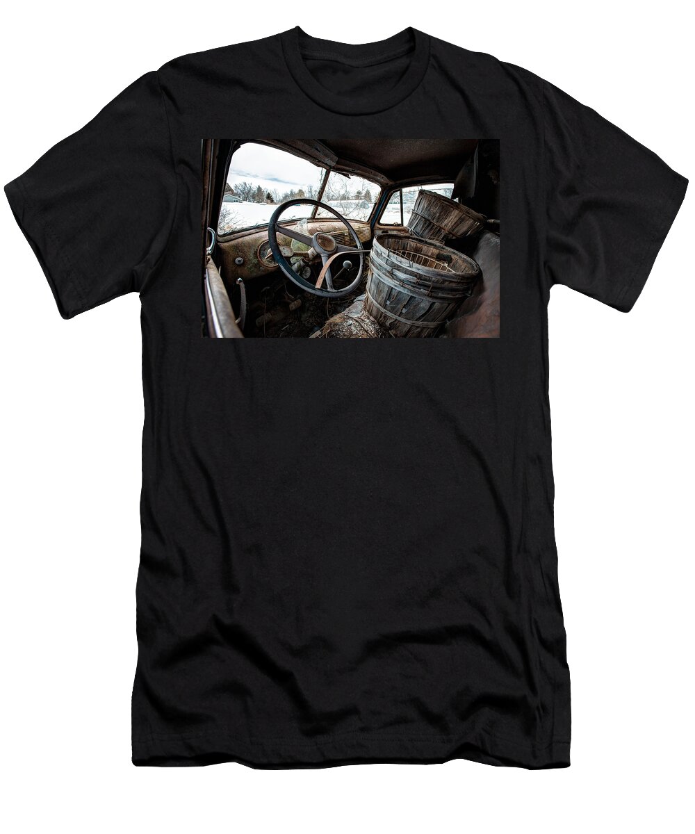 Chevrolet T-Shirt featuring the photograph Abandoned Chevrolet Truck - Inside Out by Gary Heller