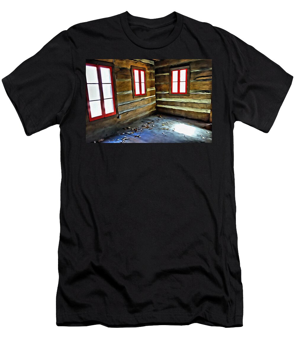 Abandoned Elkmont T-Shirt featuring the photograph Abandoned Elkmont Log Cabin by Rebecca Korpita