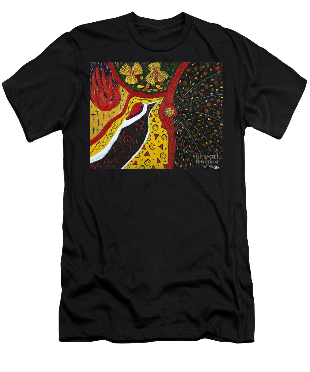 Abstract T-Shirt featuring the painting Abstraction of Randomness by Vicki Maheu