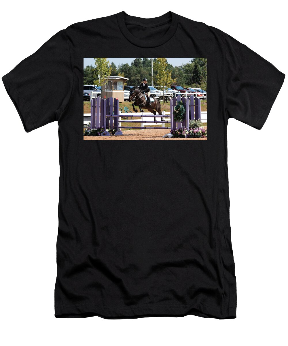 Horse T-Shirt featuring the photograph Ac-jumper106 by Janice Byer