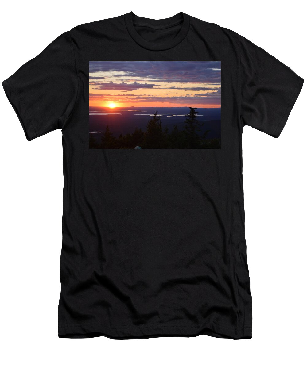 Summer Solstice Sunset T-Shirt featuring the photograph Acadia Summer Solstice Sunset by Lena Hatch