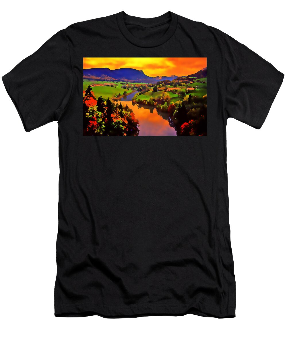 Landscape T-Shirt featuring the photograph Across the Valley by Stephen Anderson