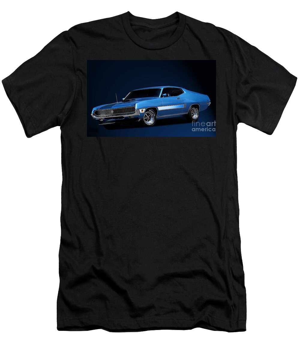 Ford T-Shirt featuring the photograph Action Photo Original Prints Vintage Muscle Cars 1970 Ford Torino by Action