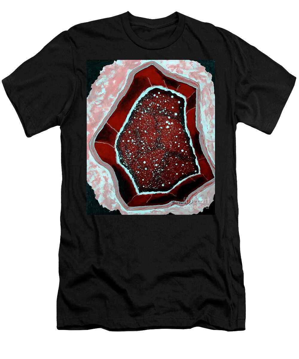 Agate Geode T-Shirt featuring the painting Agate Geode 3 by Barbara A Griffin
